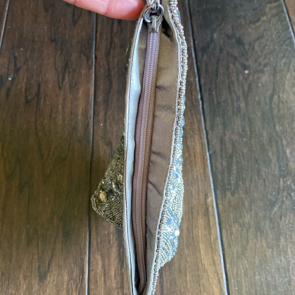 ALDO - Beaded and Jewel Special Occasion Fold Over Wristlet Clutch in Grey - Picture 7 of 7